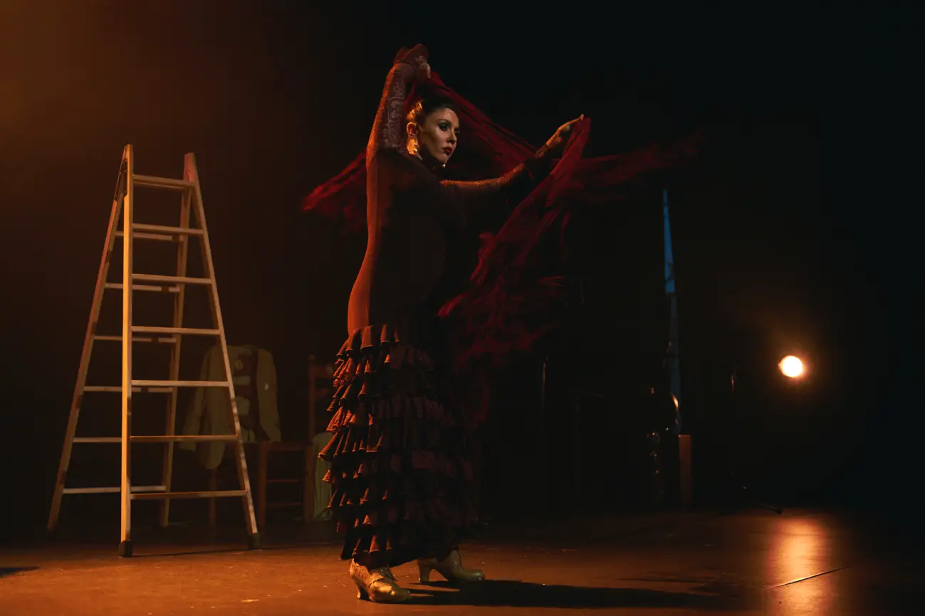 Bailaora frente a la luna llena