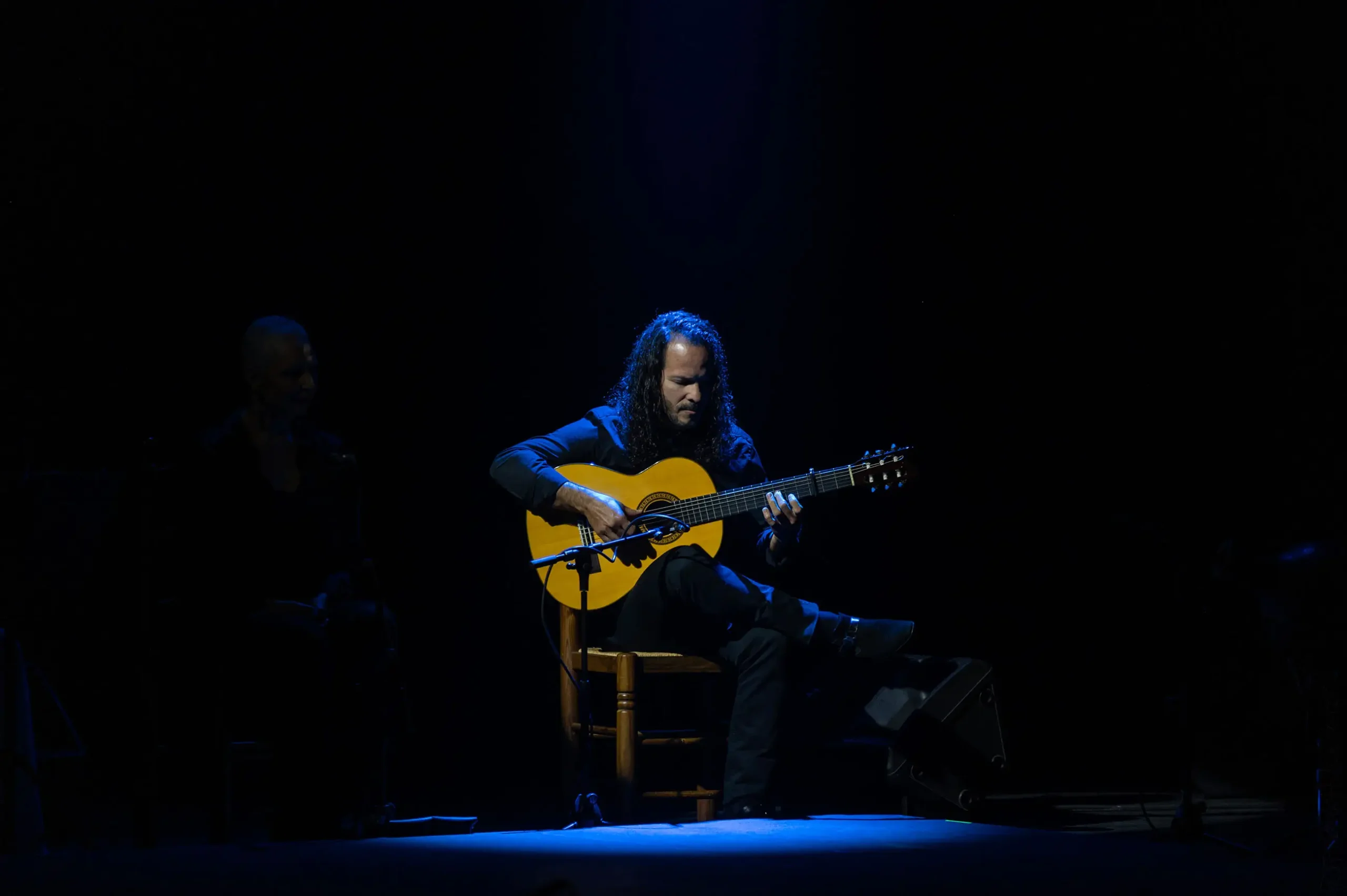 Guitarra flamenca en manos de un músico